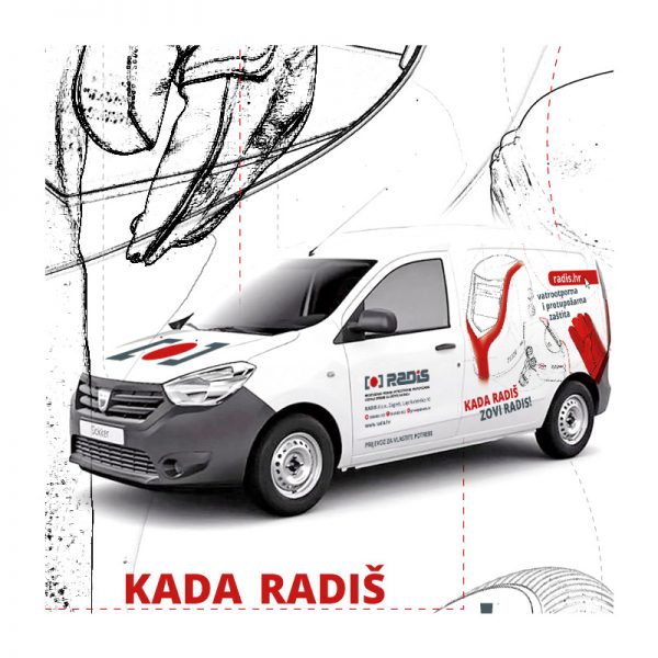 Grafičko rješenje za oslikavanje vozila tvrtke Radis Grafičko rješenje za oslikavanje vozila tvrtke Radis