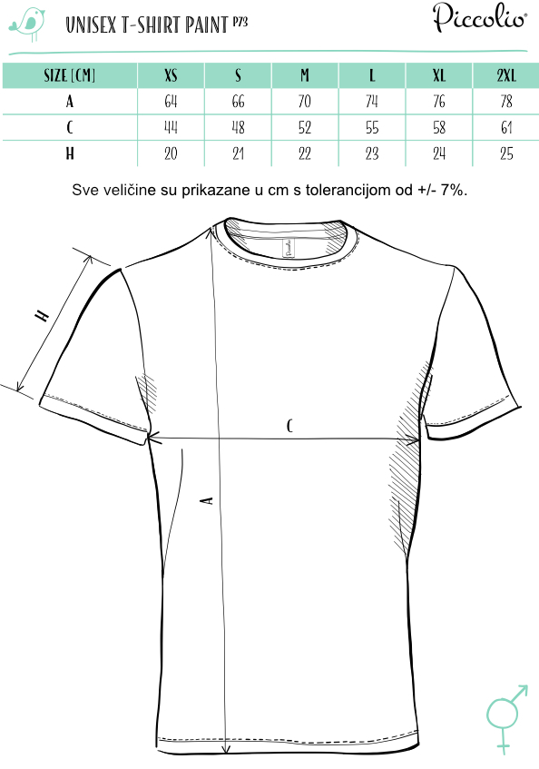 tablica velicina majice maturanti