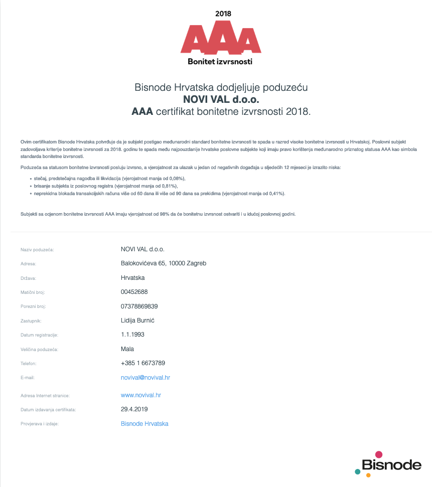 AAA certifikat