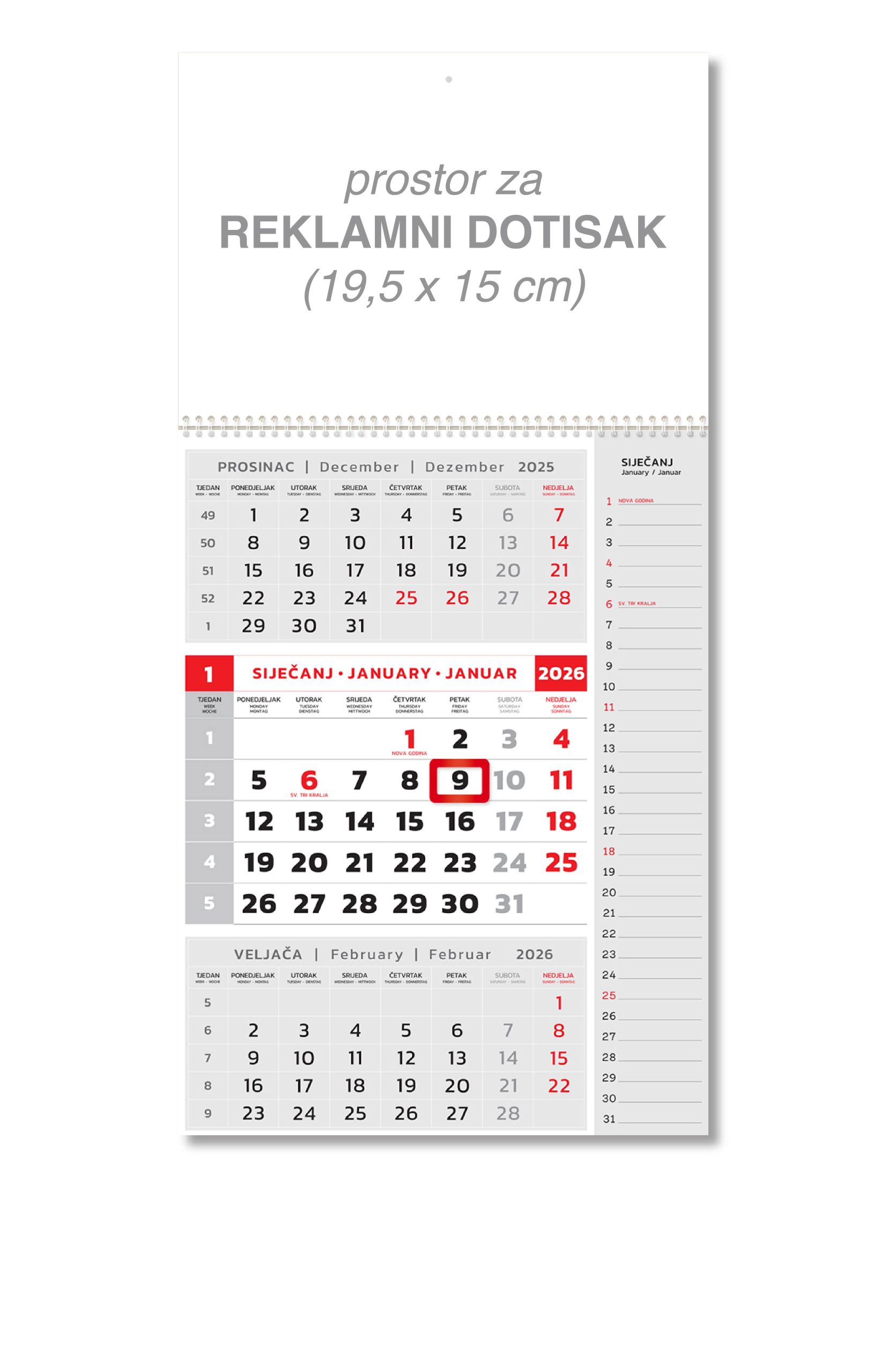 Mali note crveni kalendar