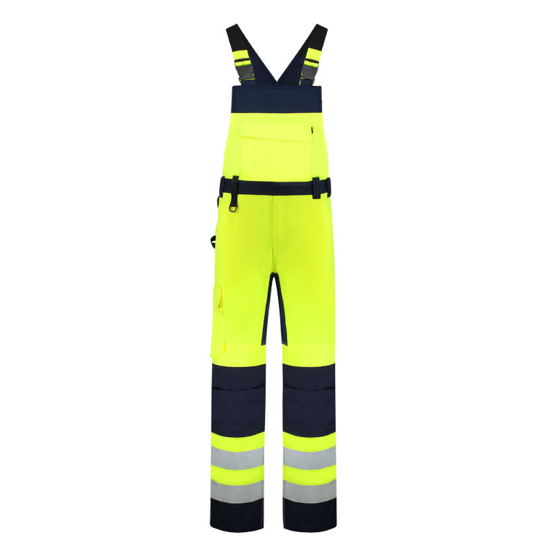 T68_zuta2 radna unisex hlače s naramenicama T68