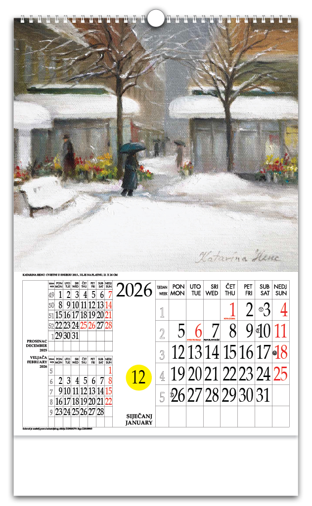 Rotacijski zidni kalendar - "Katarina Henc Zagreb" - Slika 13