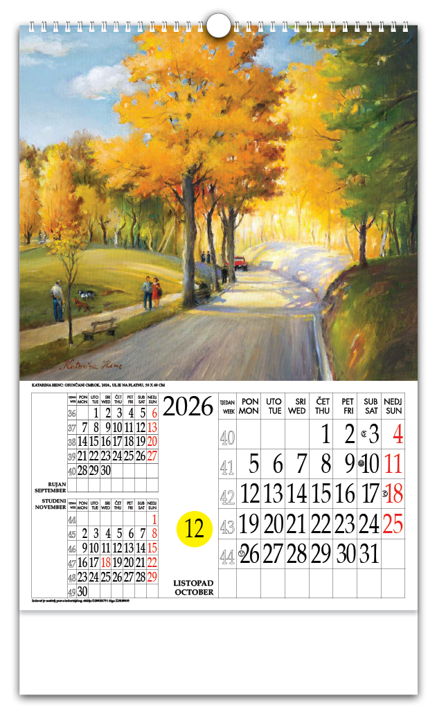 Rotacijski zidni kalendar - "Katarina Henc Zagreb" - Slika 4