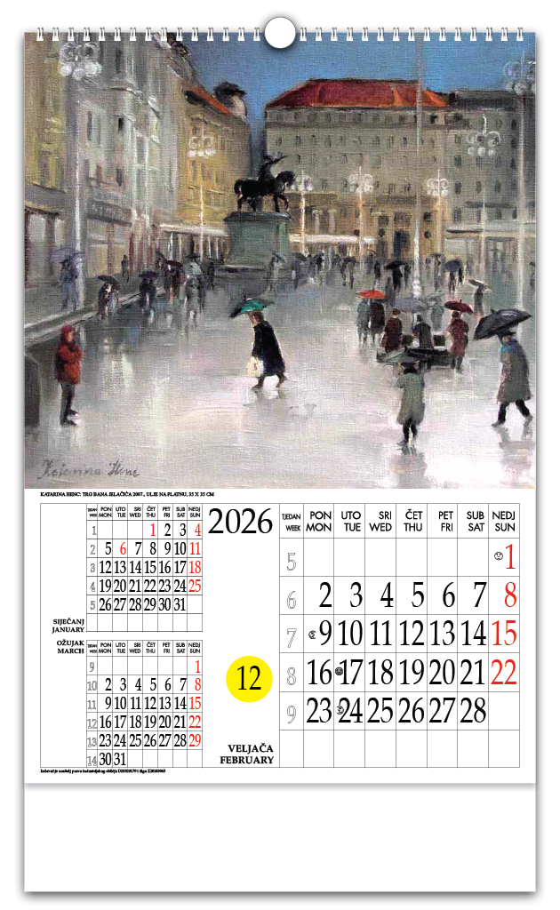 Rotacijski zidni kalendar - "Katarina Henc Zagreb" - Slika 12