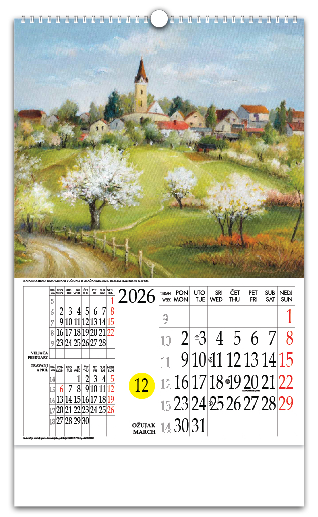 Rotacijski zidni kalendar - "Katarina Henc Zagreb" - Slika 11
