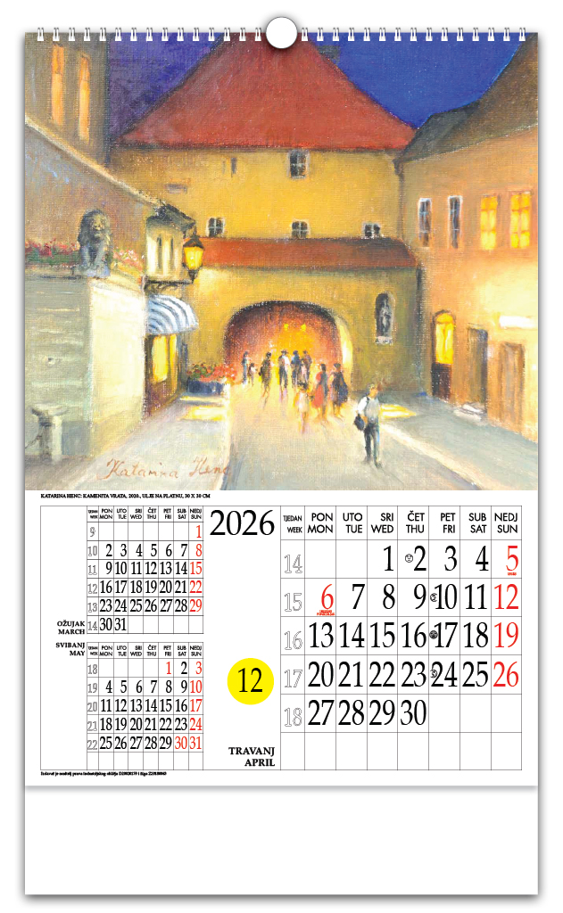 Rotacijski zidni kalendar - "Katarina Henc Zagreb" - Slika 10