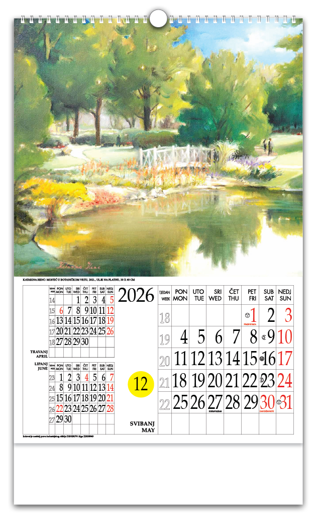 Rotacijski zidni kalendar - "Katarina Henc Zagreb" - Slika 9