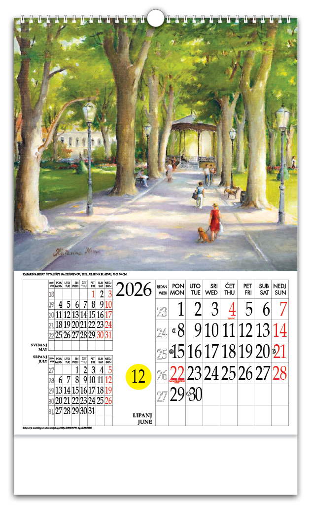 Rotacijski zidni kalendar - "Katarina Henc Zagreb" - Slika 8