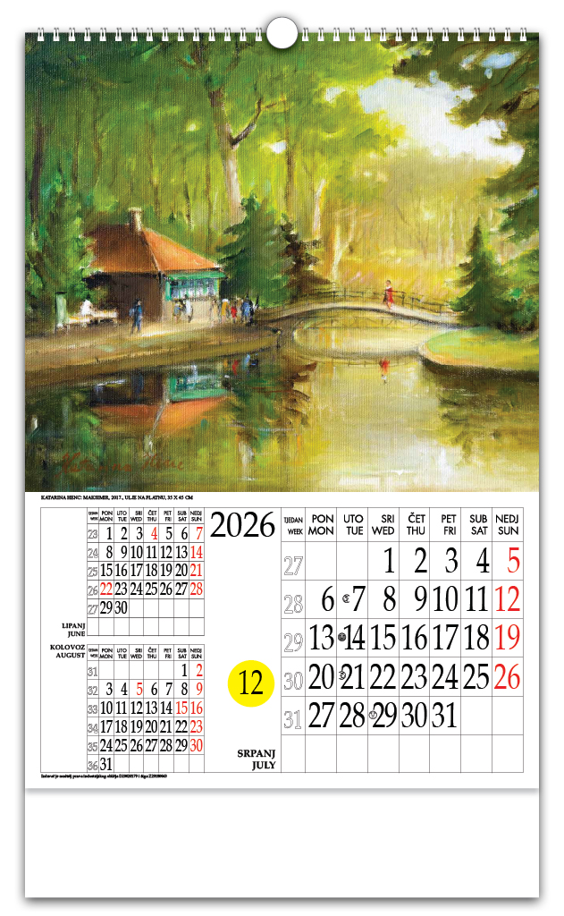 Rotacijski zidni kalendar - "Katarina Henc Zagreb" - Slika 7