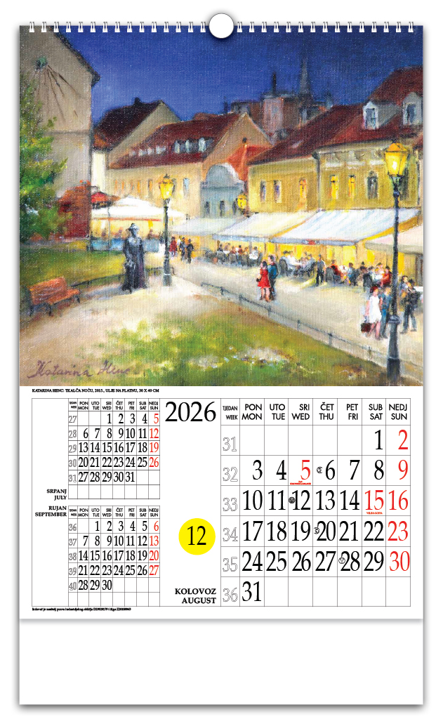 Rotacijski zidni kalendar - "Katarina Henc Zagreb" - Slika 6