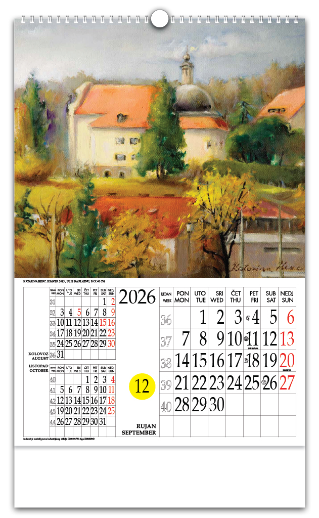Rotacijski zidni kalendar - "Katarina Henc Zagreb" - Slika 5