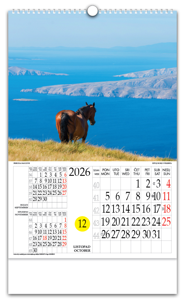 Rotacijski zidni kalendar - "Priroda nas zove" - Slika 11