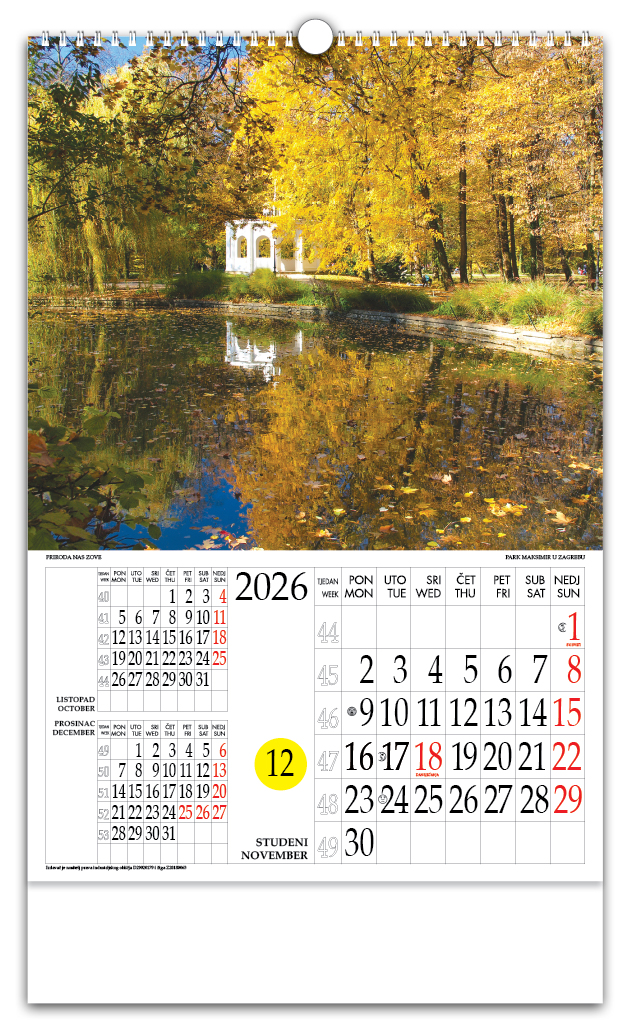 Rotacijski zidni kalendar - "Priroda nas zove" - Slika 12