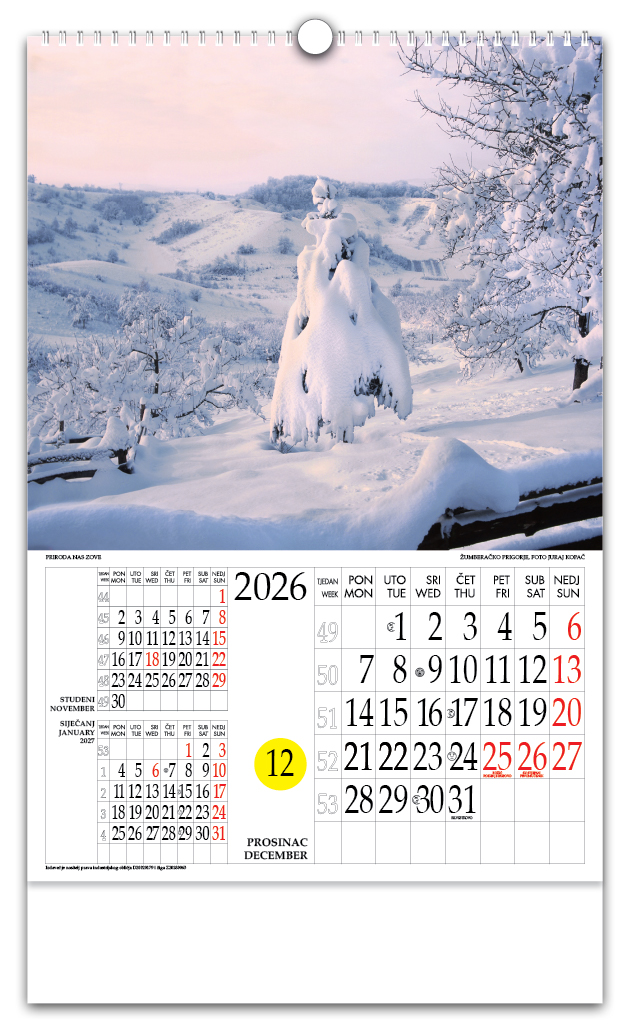 Rotacijski zidni kalendar - "Priroda nas zove" - Slika 13