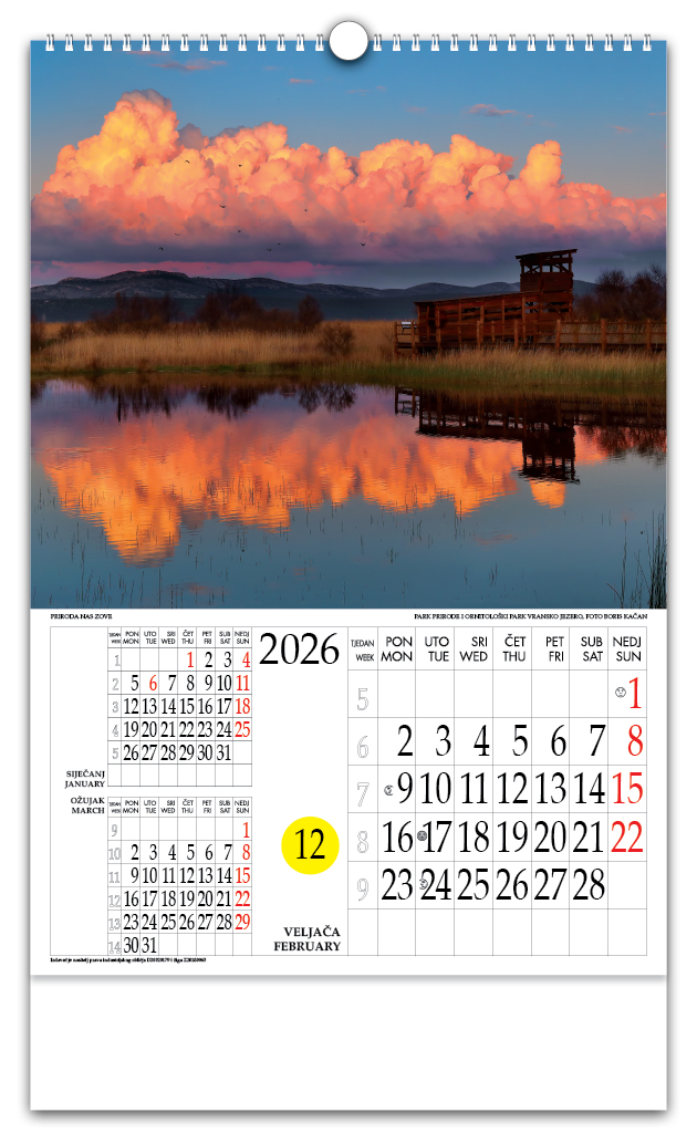Rotacijski zidni kalendar - "Priroda nas zove" - Slika 3