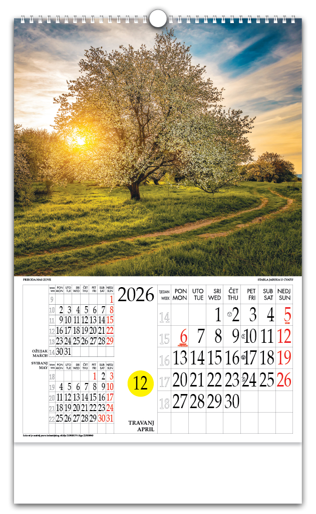 Rotacijski zidni kalendar - "Priroda nas zove" - Slika 5