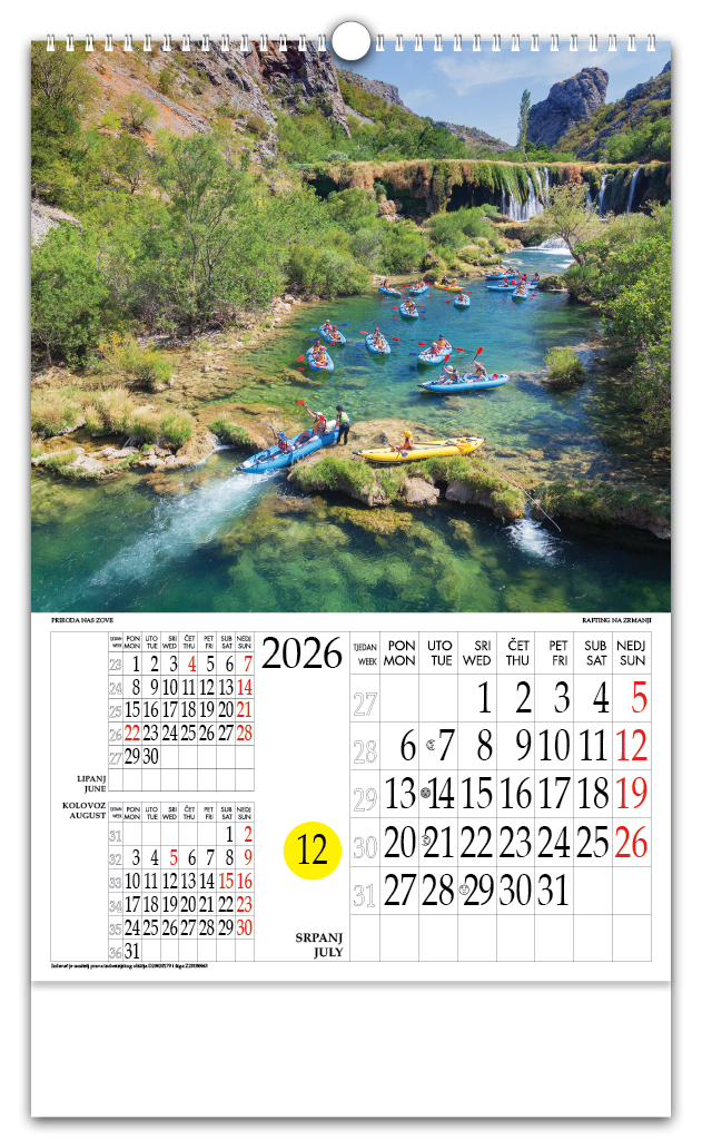 Rotacijski zidni kalendar - "Priroda nas zove" - Slika 8