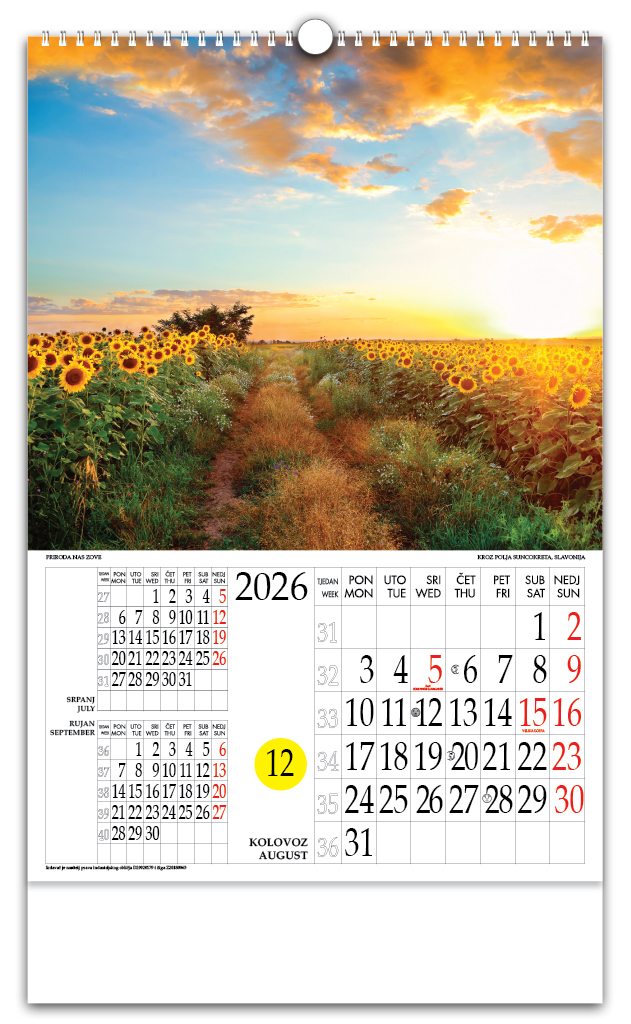 Rotacijski zidni kalendar - "Priroda nas zove" - Slika 9
