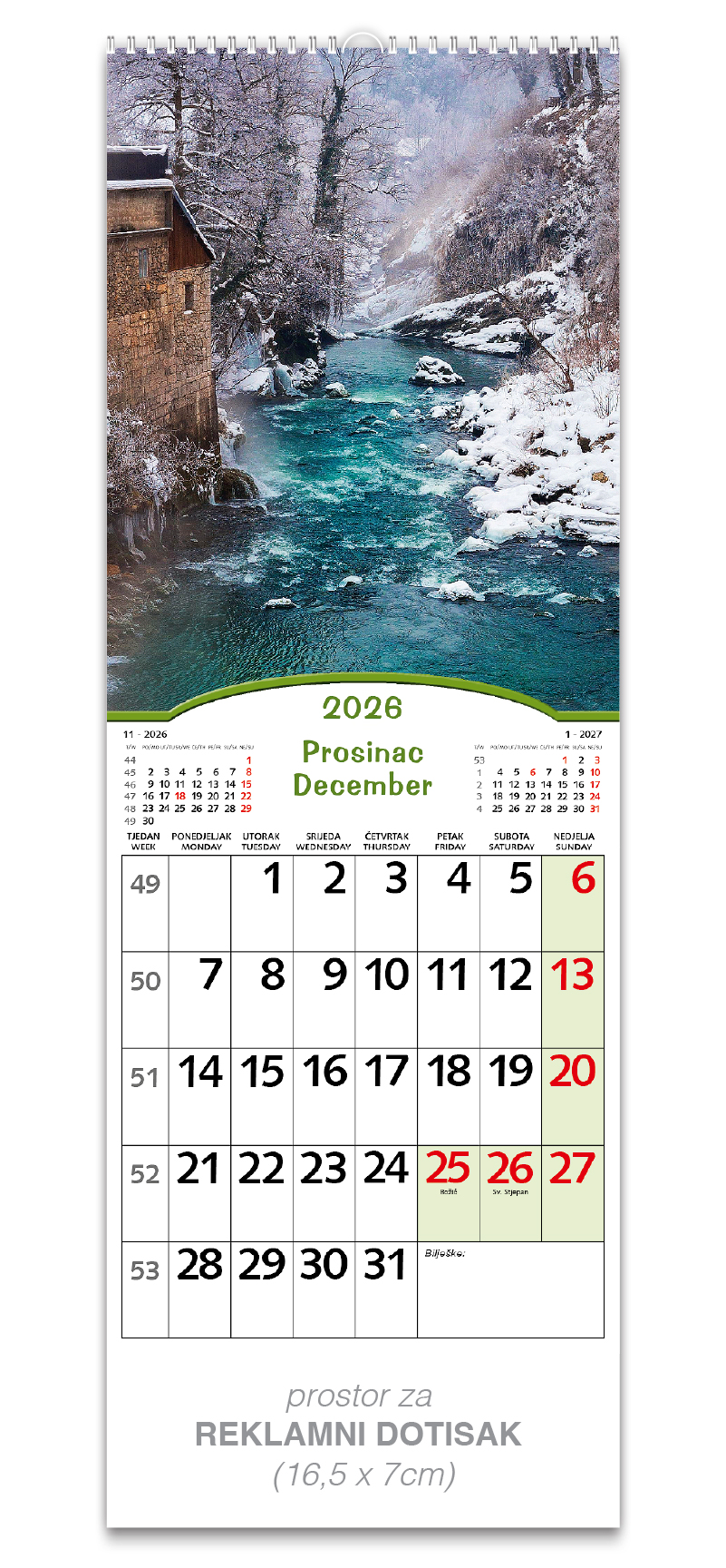 Uski zidni kalendar "Čarobna Hrvatska" - Slika 13