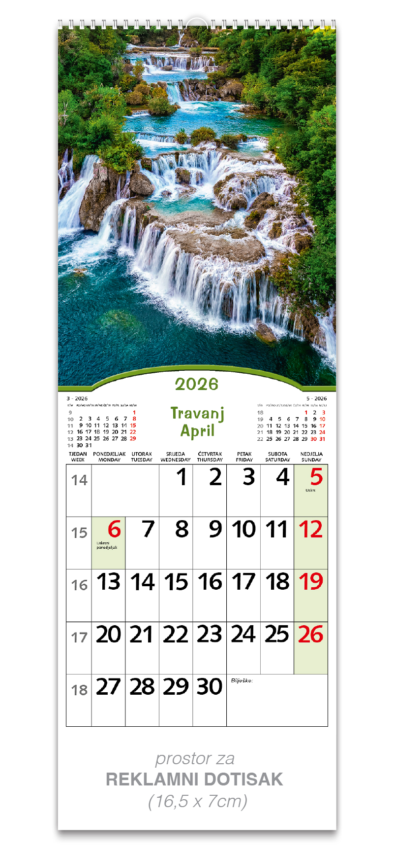 Uski zidni kalendar "Čarobna Hrvatska" - Slika 5