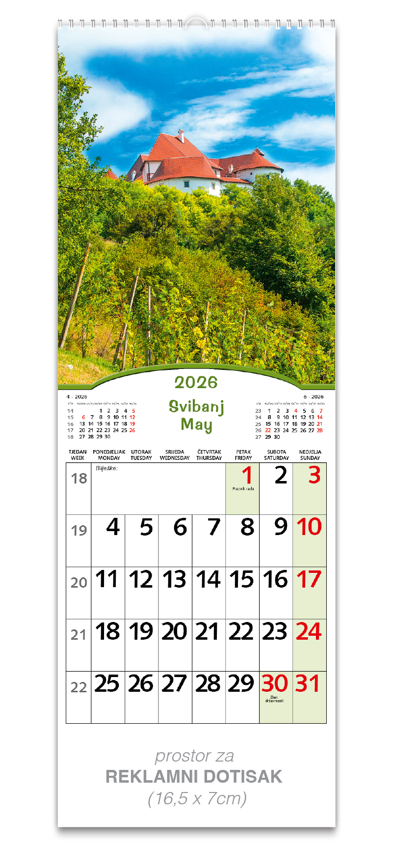 Uski zidni kalendar "Čarobna Hrvatska" - Slika 6