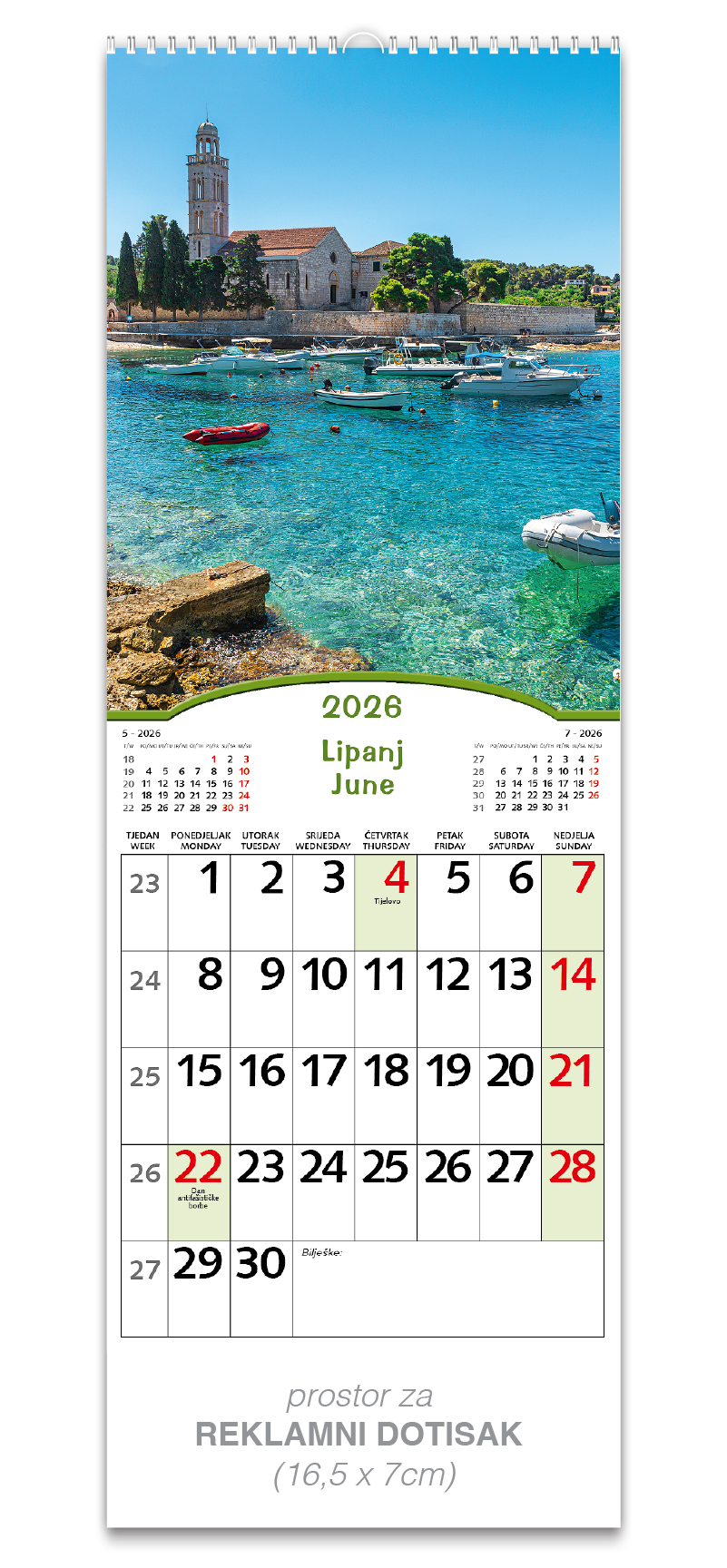 Uski zidni kalendar "Čarobna Hrvatska" - Slika 7
