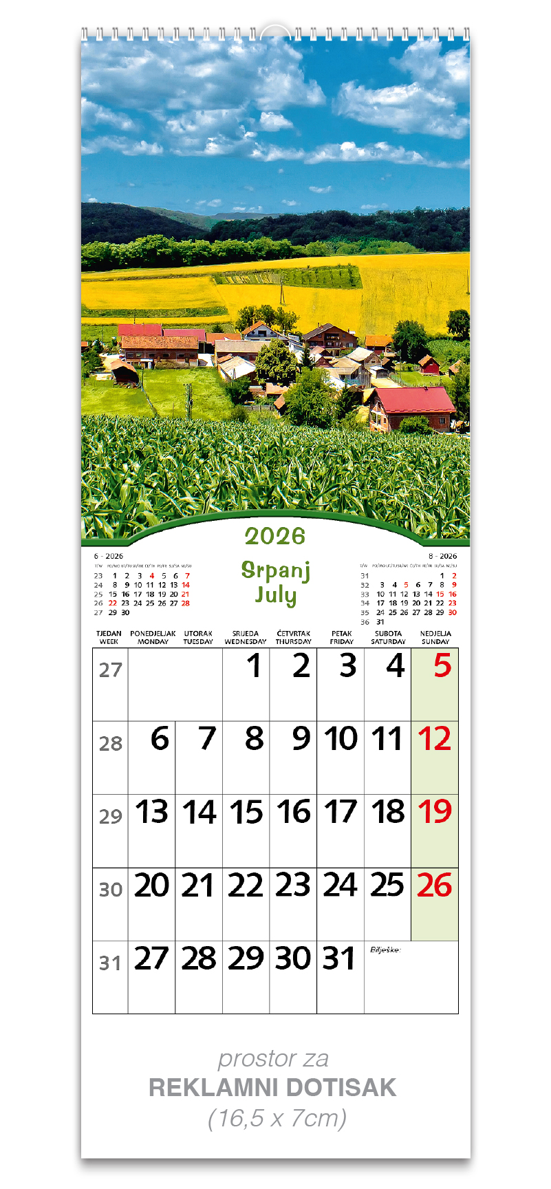 Uski zidni kalendar "Čarobna Hrvatska" - Slika 8
