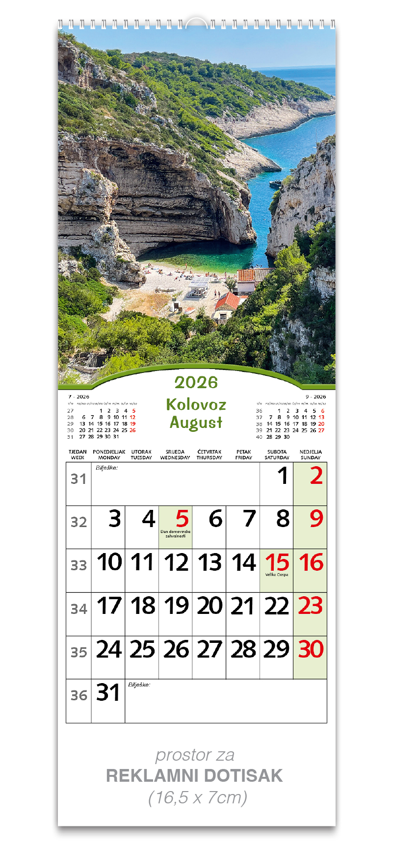 Uski zidni kalendar "Čarobna Hrvatska" - Slika 9