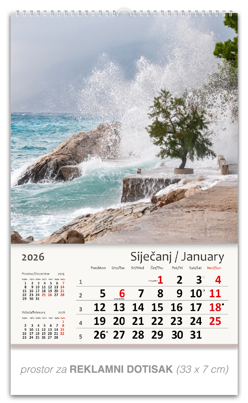 B3 zidni kalendar "Jadransko more" - Slika 2