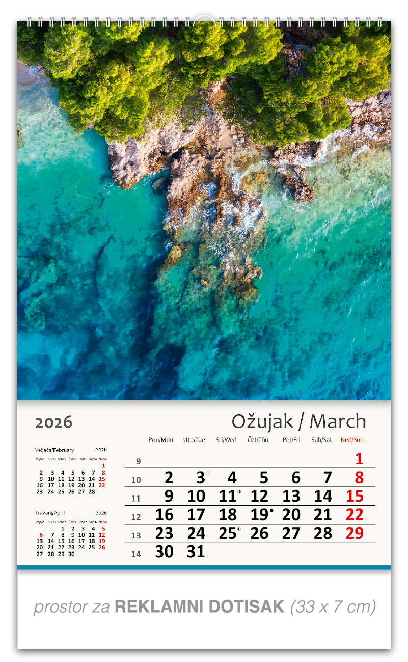 B3 zidni kalendar "Jadransko more" - Slika 4