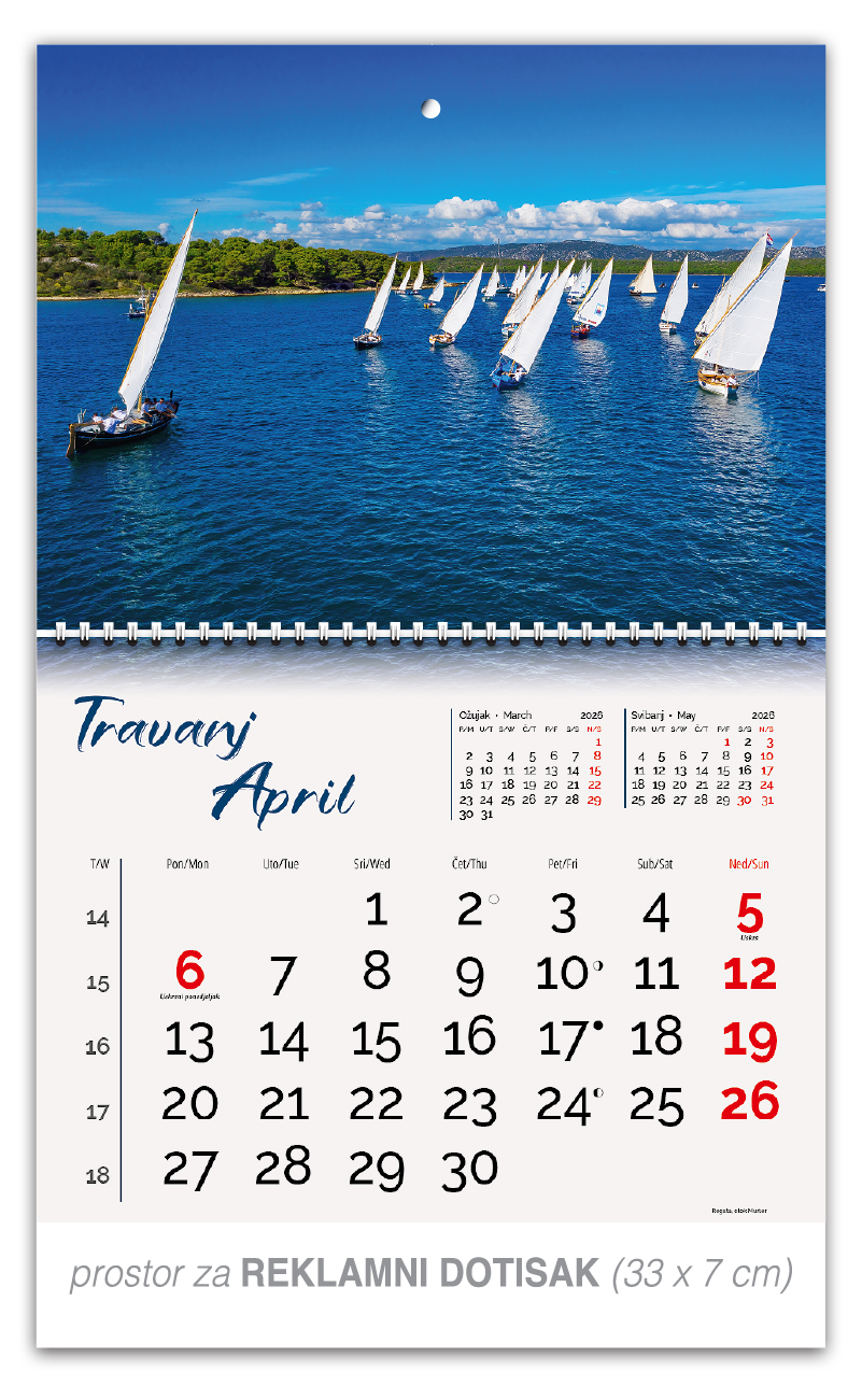 Preklopni zidni kalendar "Obala i more" - Slika 5
