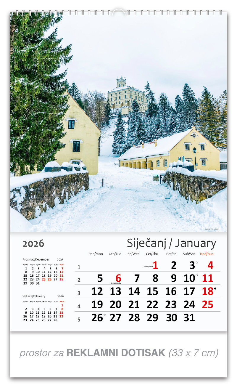 B3 zidni kalendar Hrvatska Croatia - Slika 2