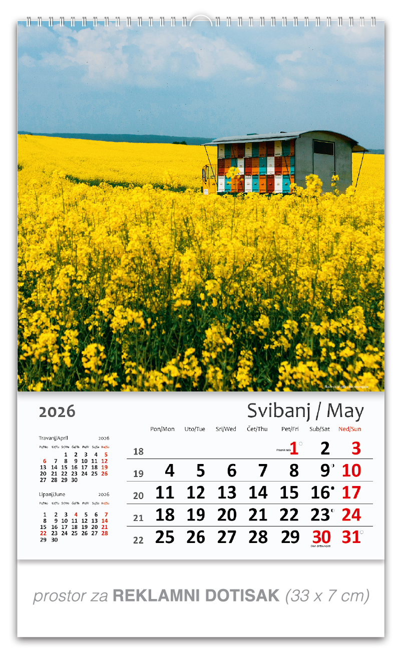 B3 zidni kalendar Hrvatska Croatia - Slika 6