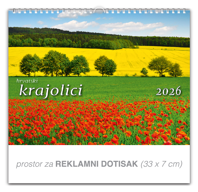 Preklopni zidni kalendar "Hrvatski Krajolici"