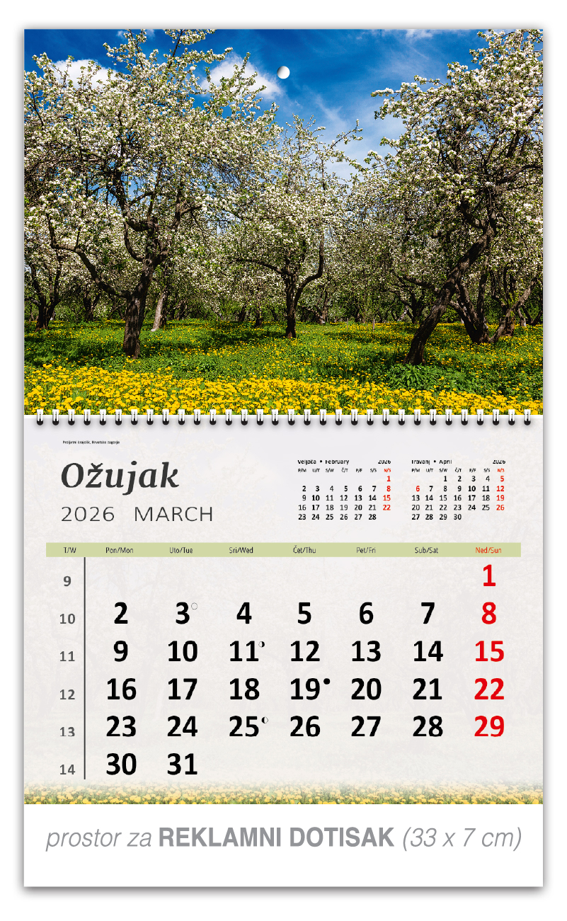 Preklopni zidni kalendar "Hrvatski Krajolici" - Slika 4