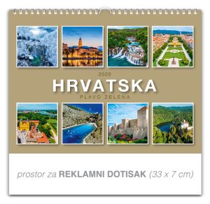 Preklopni zidni kalendar "Plavo zelena Hrvatska"