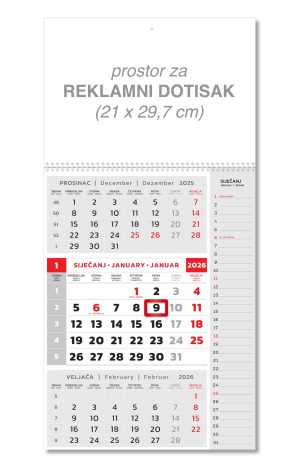 Veliki note crveni kalendar