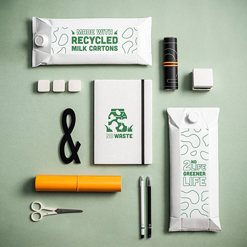 Bilježnica A5 izrađena od recikliranih kutija za mlijeko 93271