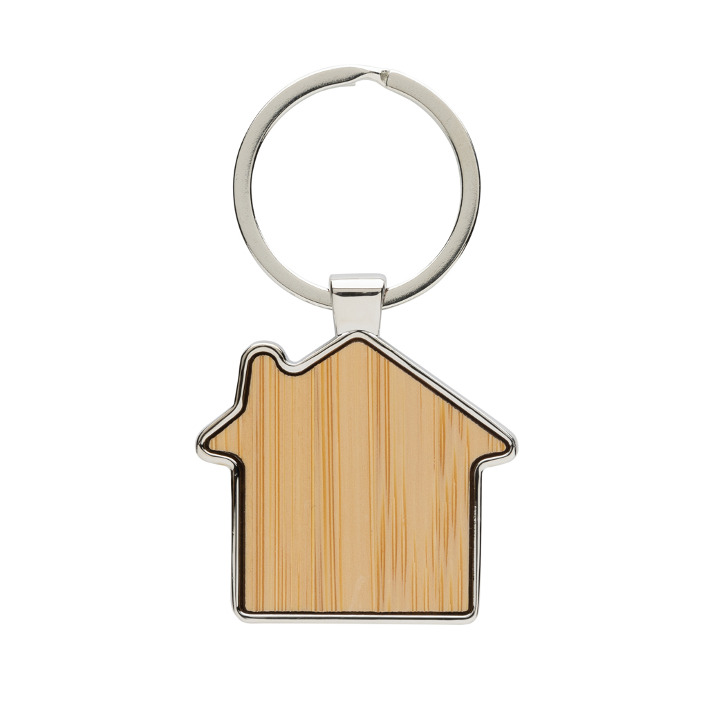 RCS recycled zinc alloy house keychain with bamboo - Slika 2