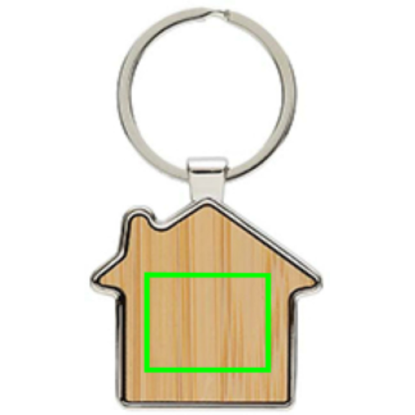 RCS recycled zinc alloy house keychain with bamboo - Slika 9
