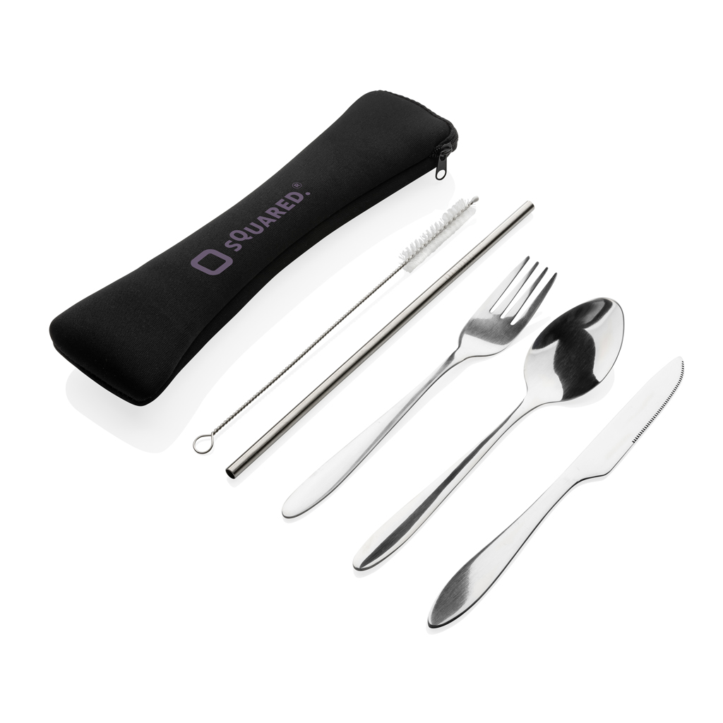 4 PCS stainless steel re-usable cutlery set - Slika 4