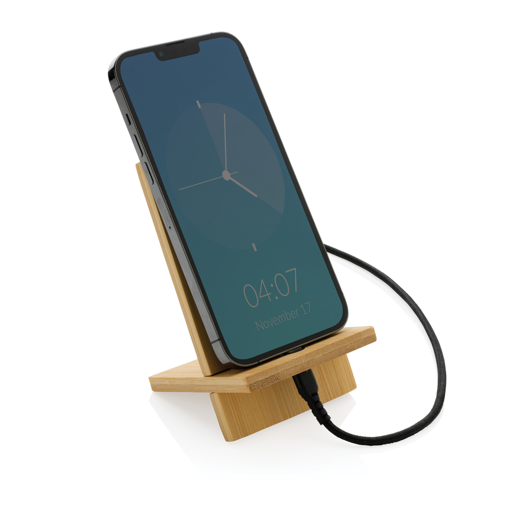 Bamboo phone stand in kraft box - Slika 3