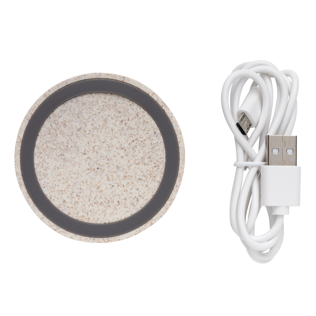 Wheat Straw 5W round wireless charging pad - Slika 4