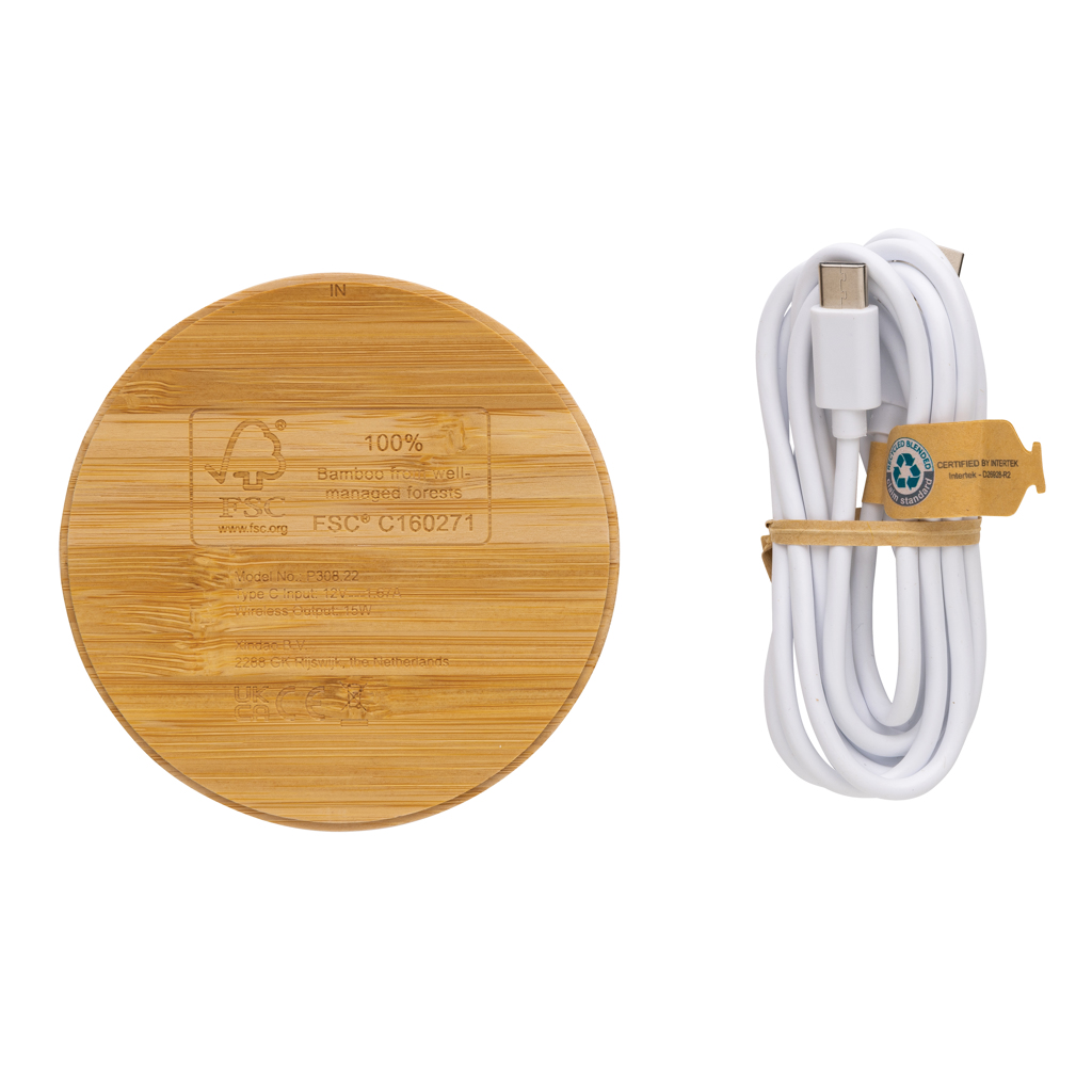 Bamboo 15W wireless charger - Slika 4