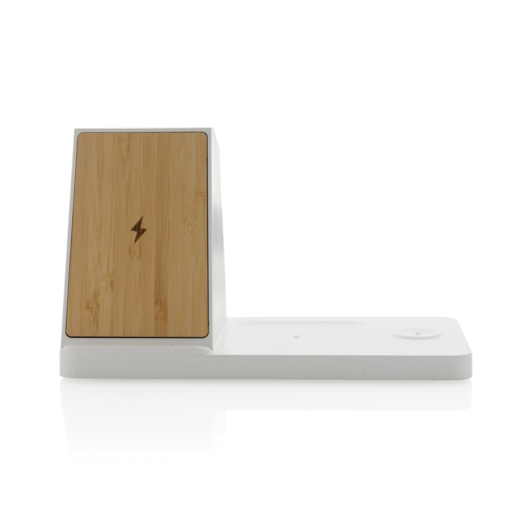 Ontario recycled plastic & bamboo 3-in-1 wireless charger - Slika 5