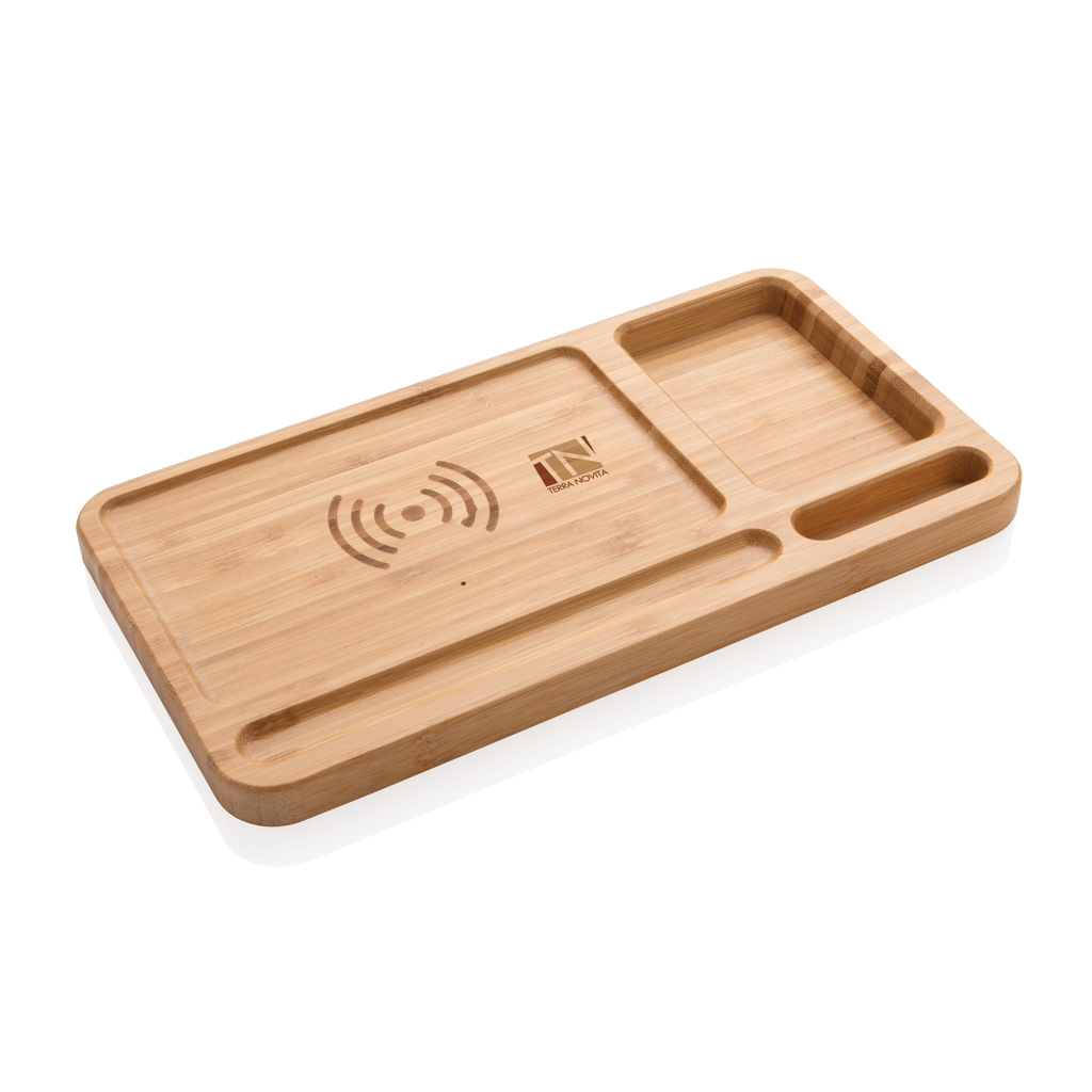 Bamboo desk organiser 5W wireless charger - Slika 6