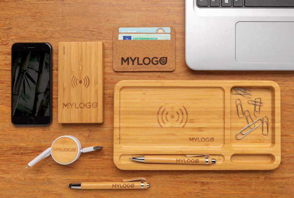 Bamboo desk organiser 5W wireless charger - Slika 8