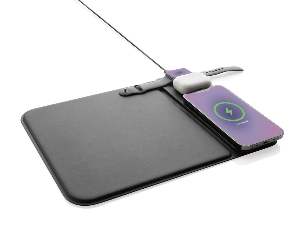 Swiss peak RCS recycled PU 15W 3 in 1 charging mousepad - Slika 6
