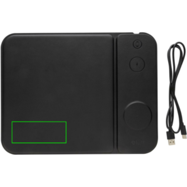 Swiss peak RCS recycled PU 15W 3 in 1 charging mousepad - Slika 12