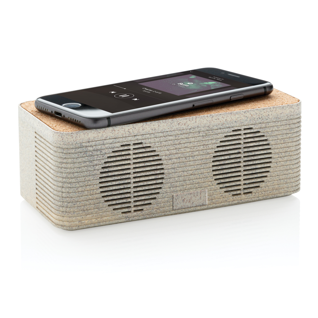 Wheatstraw wireless charging speaker, brown - Slika 3